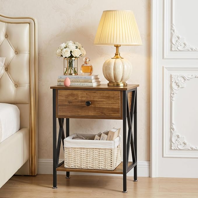 VECELO Nightstands Set of 2, Modern Bedside End Tables, Night Stands - Image 6