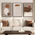 Large Framed Beige and Brown Neutral Abstract Wall Art, 20x30 In | Rustic by Cuspin