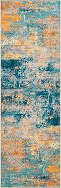 3x8 Washable Runner Rug：Modern Abstract Soft Carpet Rosy Haze | by FXRHLP