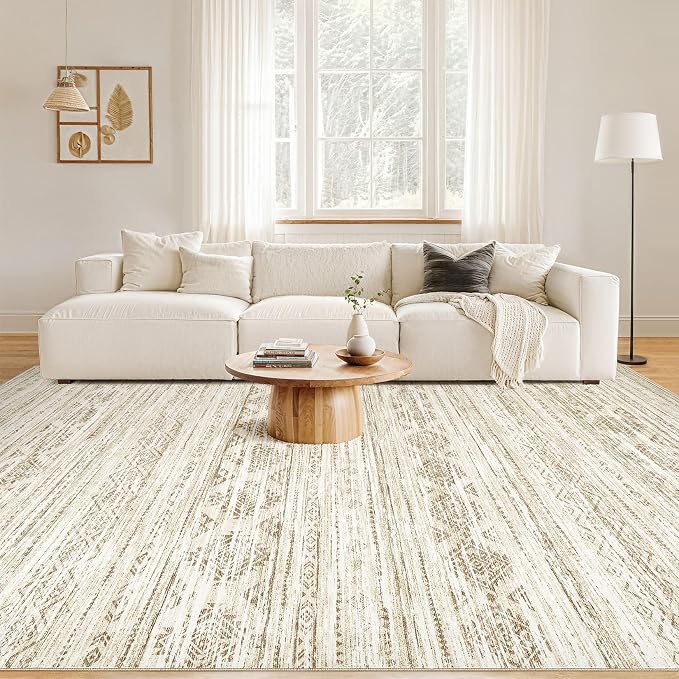Nakagishi 5x7 Area Rugs Living Room: Washable Boho Large Neutral Modern Soft - Image 4
