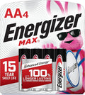 Energizer AA Batteries, MAX Double AA Battery Alkaline, 4 Count