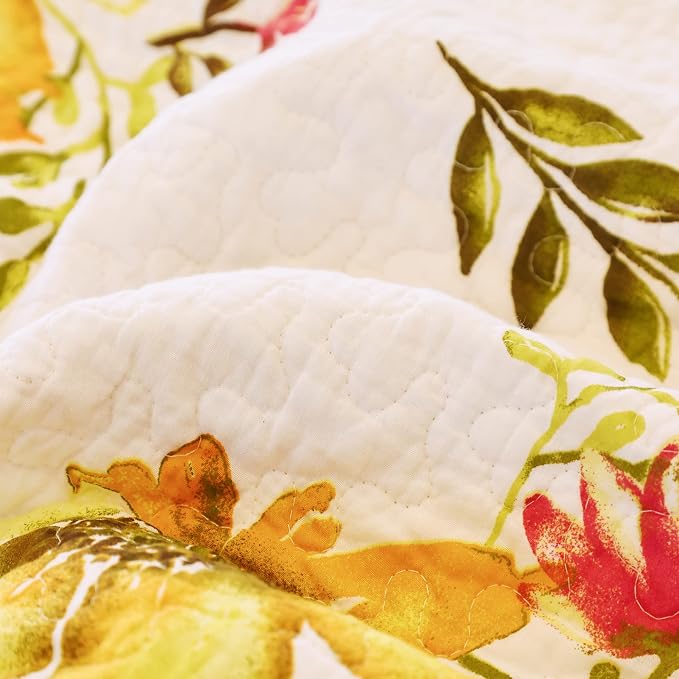 EVENHUG 100% Cotton Quilt Twin Size Yellow Sunflower Bedding Set Floral - Image 7