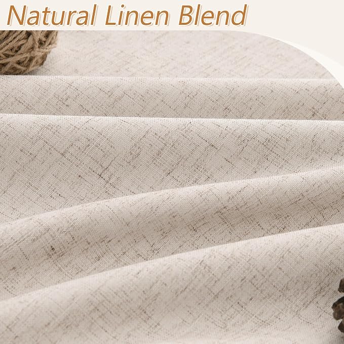 Oatmeal 100% Blackout Curtains 120 Inch Length 2 Panels Set - Image 3