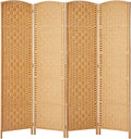 RHF Room Divider Panel, 4 Panel Partition Room Dividers Screen, Light Beige | by RoseHomeFashion