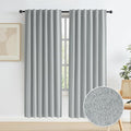 80 Inch Blackout Linen Curtains 2 Panels, Thermal Insulated Closet Curtains by KEQIAOSUOCAI