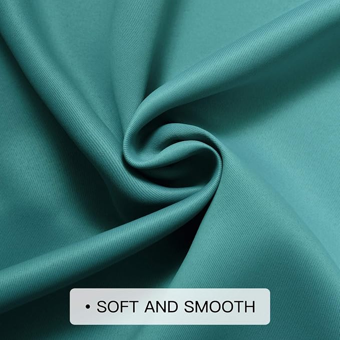 COSVIYA Grommet Ombre Teal Room Darkening Curtains 72 inch Long - Image 6