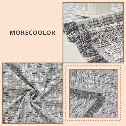 Grey Couch Cover Blanket Cute Geometrical Jacquard Washable Sofa Cover for Extra Large Furniture for 3 Cushion Sofa L Shaped Sectional Couch Blanket 71"x 118"