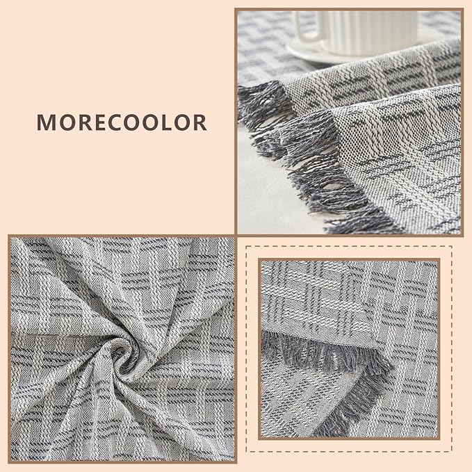 Grey Couch Cover Blanket Cute Geometrical Jacquard Washable Sofa Cover for Extra Large Furniture for 3 Cushion Sofa L Shaped Sectional Couch Blanket 71"x 134"