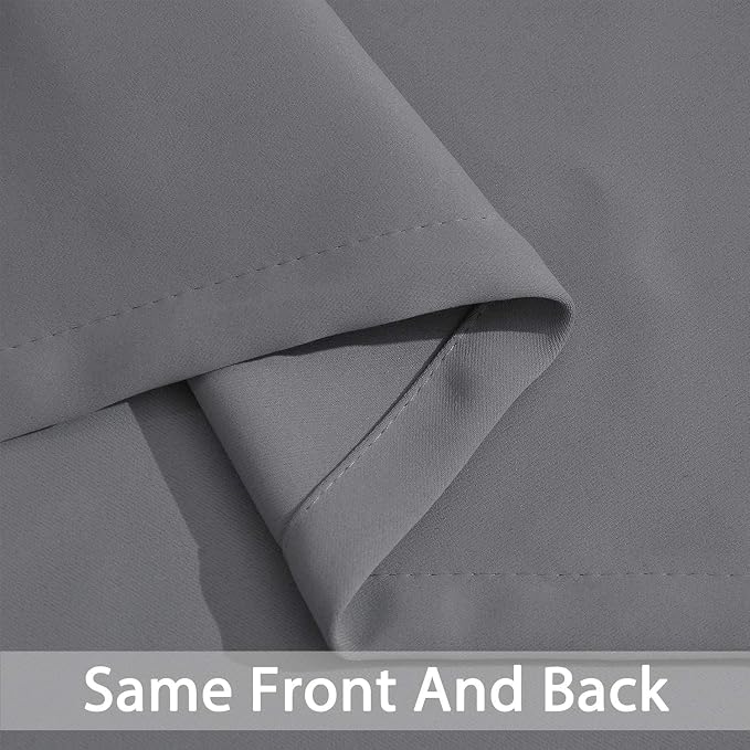 Yakamok Blackout Curtains 38x84 inch Grey Thermal Drapes-Bedroom | 1 panel - Image 6