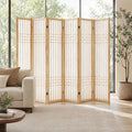 6 Panel Room Divider, 66.9" Tall Folding Privacy Screen, Natural | Shoji Screen by AsNefeli