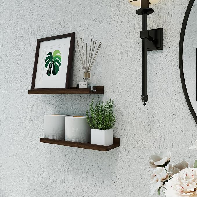 Walnut Floating Shelves for Wall Decor, 14 in Shelf - Image 6