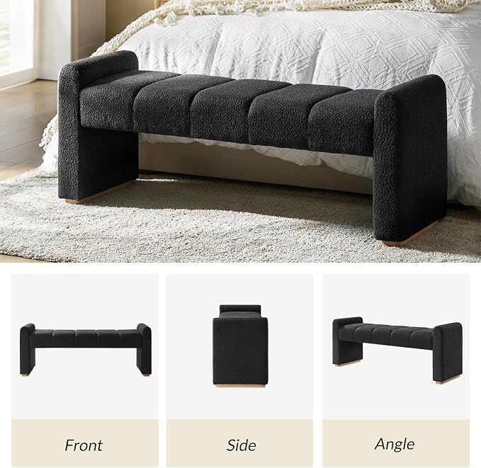 55" Upholstered End of Bed Bench - Image 7