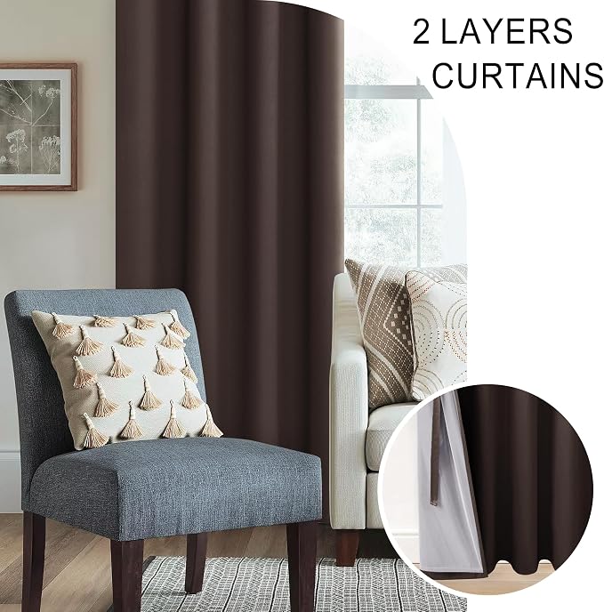 XWZO 100% Blackout Curtains 84 Inches Length - Image 5