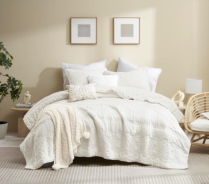 Boho Ivory Quilt Queen Size Bedding Sets by B2EVER