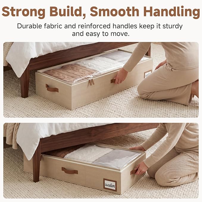 StorageWorks 6 Inch Low Profile Under Bed Storage Containers - Image 4
