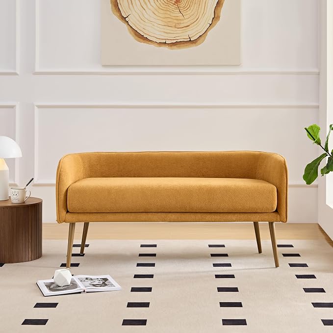 Bedroom Bench with Low Back, Inside Metal Frame, Extra Seat - Image 9