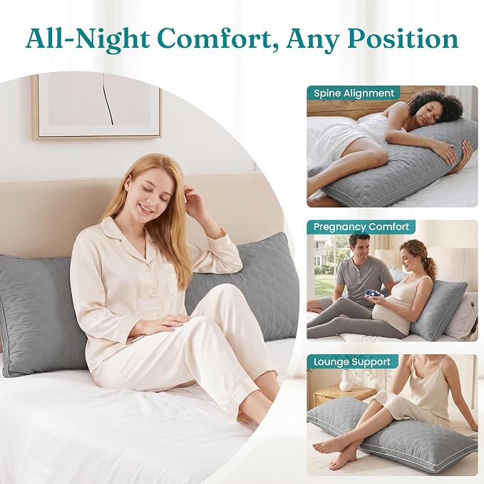 Oubonun Premium Adjustable Loft Quilted Body Pillows - Image 7
