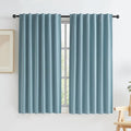 Full Blackout Linen Curtains 45 Inch Drop 2 Panels, Heat and Full Light by KEQIAOSUOCAI
