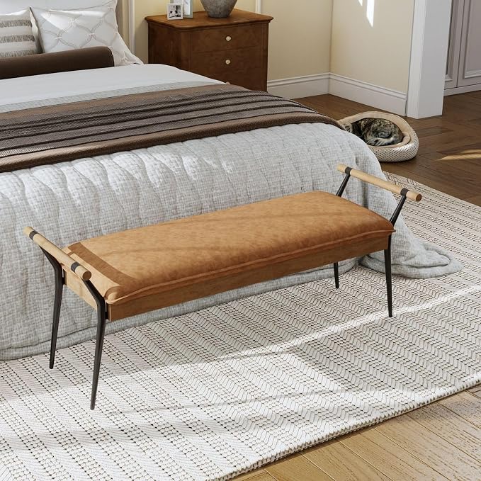 LukeAlon Modern PU Ottoman Bench - Image 8