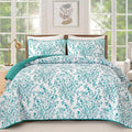 WONGS BEDDING Botanical King Quilt Bedding Set, Soft Bedspread, Polyester by WONGSBEDDING