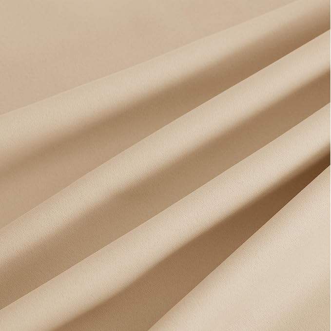 NICETOWN Beige Room Darkening Curtains 54 Inches Long 2 Panels - Image 9