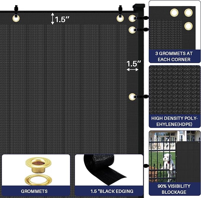 Windscreen4less 6'x50' Privacy Fence Screen Heavy Duty Windscreen Fencing Mesh - Image 4