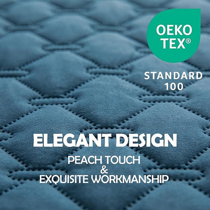 gogobunny 100% Double-Sided Waterproof Dog Bed Cover Pet Blanket Sofa Couch Furniture Protector for Puppy Large Dog Cat, Reversible (30x70 Inch (Pack of 1), Dark Blue/Light Blue)