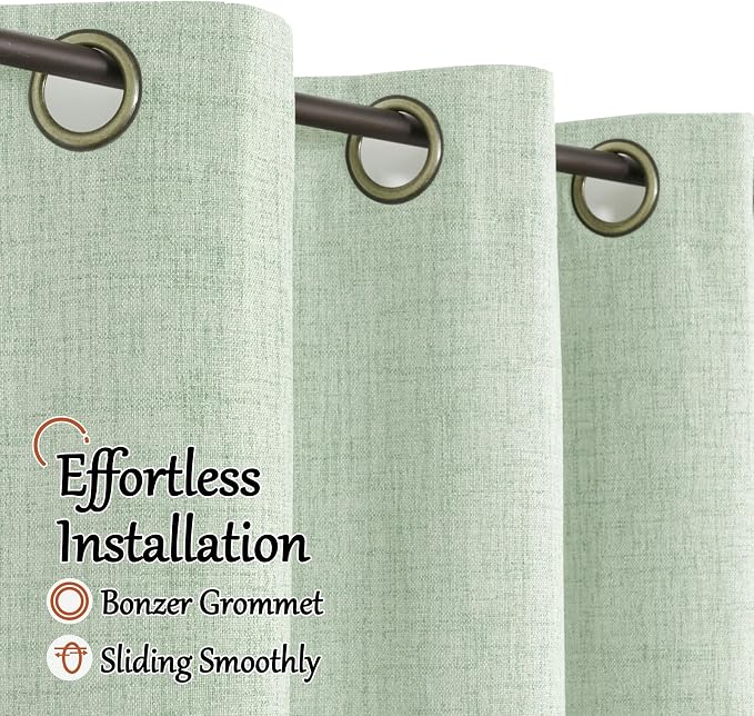 Sage Linen Blackout Curtains for Bedroom - Image 5