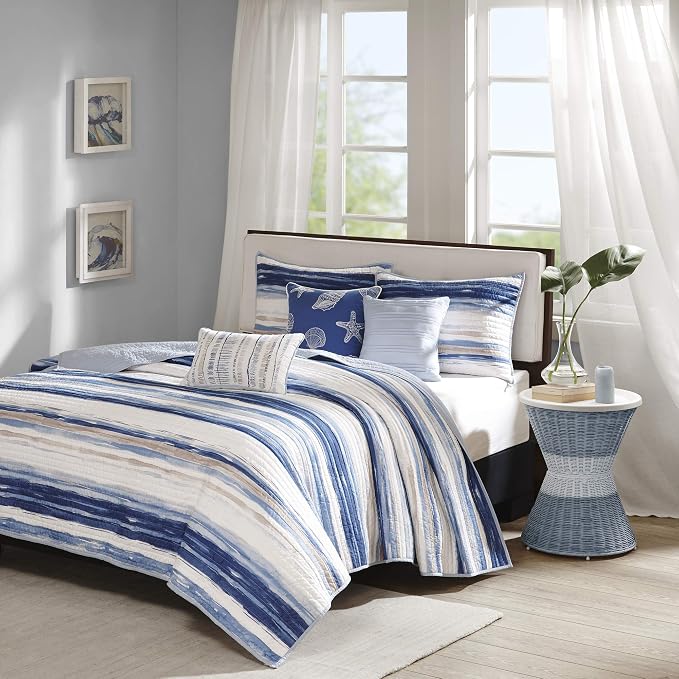 Madison Park Cottage Coastal Quilt Set, Lightweight Bedding Layer by MADISONPARK