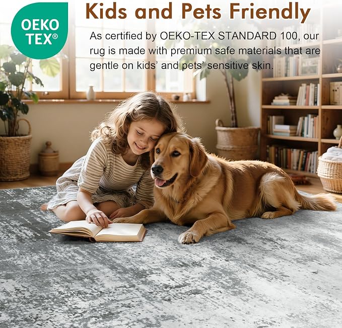 8x10 Ft Large Area Rugs for Living Room, Soft Non-Slip Washable Rugs Modern - Image 5