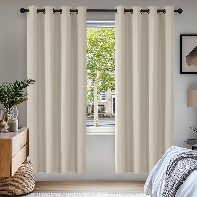 Deconovo Blackout Curtains for Bedroom and Living Room 72 Inches Long | Black by Unknown
