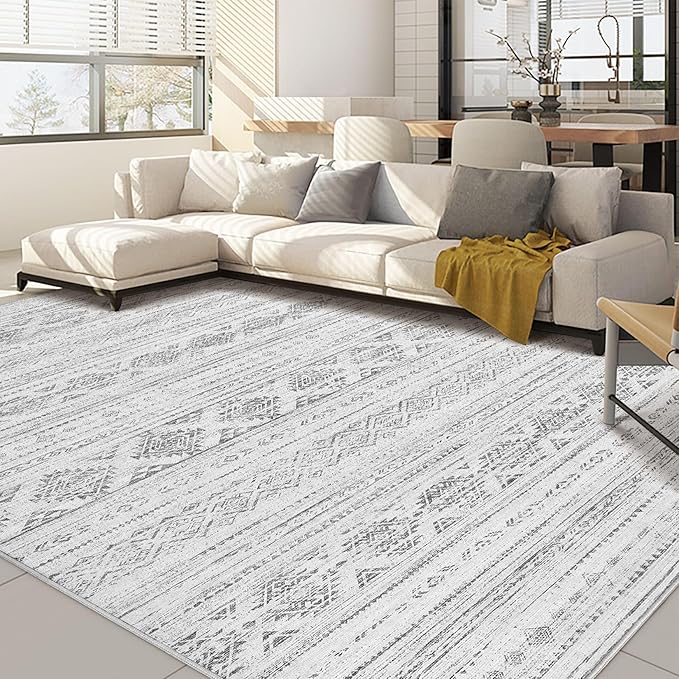 Nakagishi 10x14 Area Rug Living Room: Washable Boho Large Neutral Soft by NakagishiAreaRug