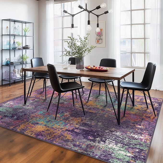 RELEANY Washable 9'x12' Abstract Area Rug - Image 2