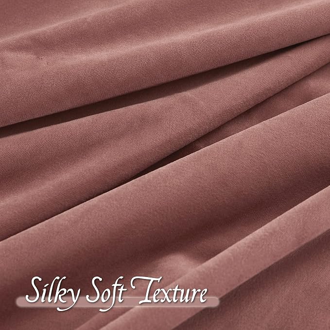 RYB Home Wild Rose Pink Velvet Curtains - Image 6