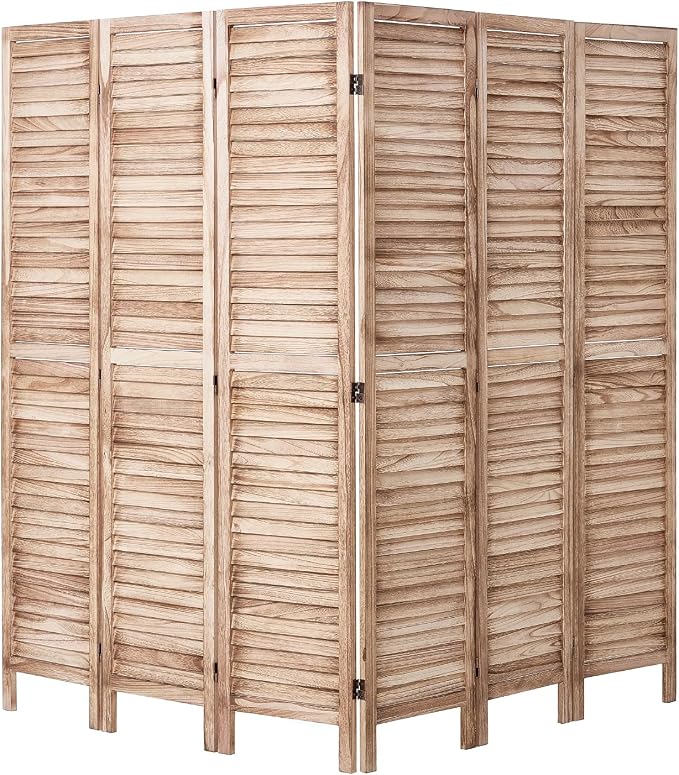VEVOR Wood Room Divider, 6 Panel Wood Folding Privacy Screen, 66.9 Inches Tall - Image 4
