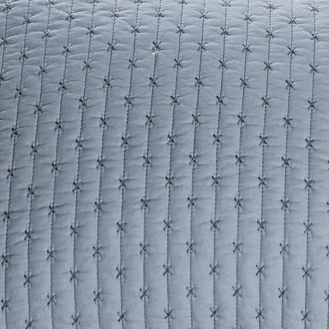 Levtex Home - Cross Stitch Chambray Quilt Set - King Quilt + Two King Pillow - Image 6
