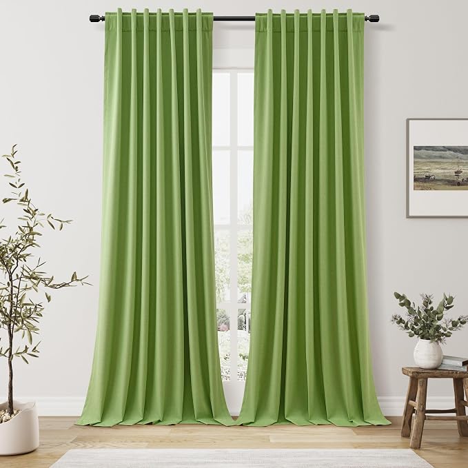 100% Blackout Curtains 90 Inch Length 2 Panels Set by Guken