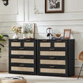 LEYAOYAO Rattan Dresser for Bedroom Set of 2, 33.5" Tall Chest of Drawers by LEYAOYAO-Findtheshiningpointofyourideallife%EF%BC%81