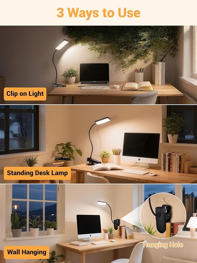 Clip on Light, 45 Modes Dimmable+450 Lumen 48 LED Desk Lamp - Image 7