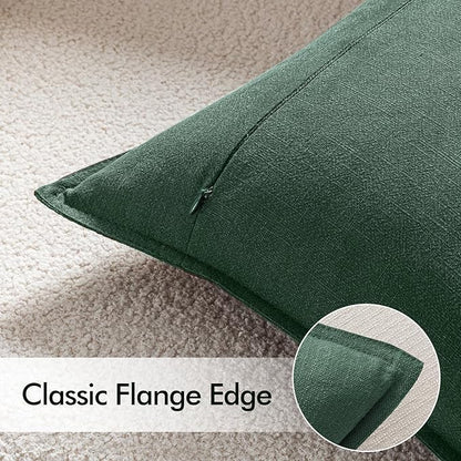 EMEMA Christmas Throw Pillow Covers Decorative Linen Pillow Covers 24x24 Inch Green Boho Farmhouse Neutral Couch Throw Pillows for Bed Pack of 2 Accent Pillowcase Modern Sofa Cushion Livingroom Home