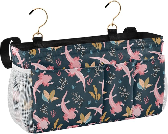 Axolotls tag8 Bedside Caddy Storage Bag Bedside Organizer by KOPIRIT