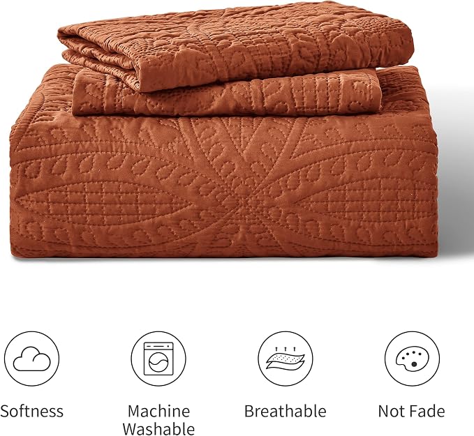Love's cabin King Size Quilt Set Umber Bedspreads - Image 7