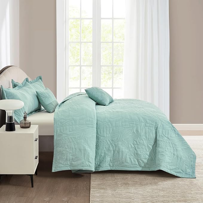 HZ & HY Oversized King Bedspreads 128x120, Seaglass | Extra Wide Coverage - Image 4