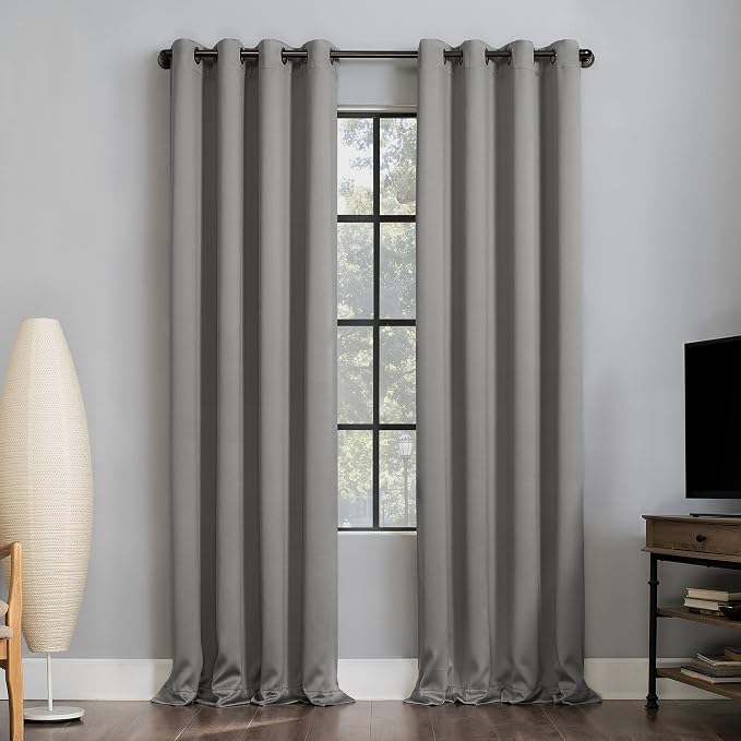 Sun Zero Nordic 2-pack Theater Grade Extreme 100% Blackout Grommet Curtain by SunZero%E2%84%A2