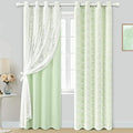 Yinhua Green Curtains for Living Room Blackout Curtains for Bedroom 84 Inches by yinhua