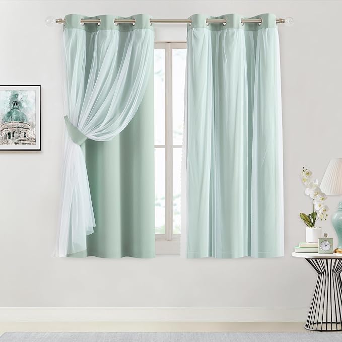 Bujasso Aqua 80% Blackout Curtains by Bujasso