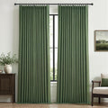 Extra Long Olive Green Blackout Floor Length Curtains 108 Inches Long by PleatedDrapes