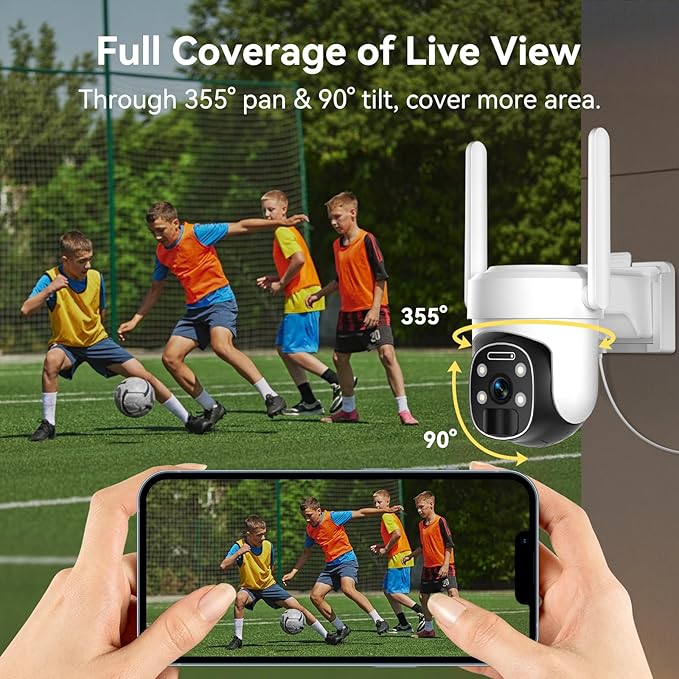HUEVUE 4G LTE Cellular Security Camera Wireless Outdoor, 2K No WiFi Security Cellular Camera Solar Powered with Color Night Vision, PIR Motion Sensor AI Tracking for Farm/RV Update