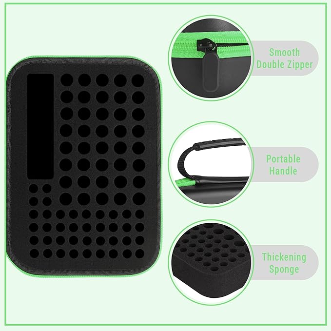 stukcaze Battery Organizer Storage Case with Tester for AA AAA Button Battery Holder Carrying 3 Batteries Variety Pack 88 Batteries Zipper Mesh Bag (Batteries Not Included) (black-green)