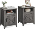 VASAGLE Nightstand Farmhouse Barn Door Bedside Table by Unknown